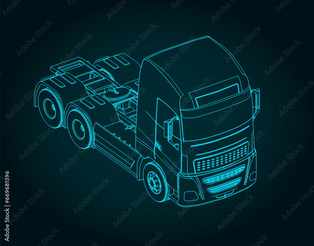 Truck tractor blueprint