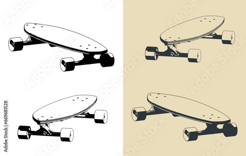 Longboard cruiser skateboard