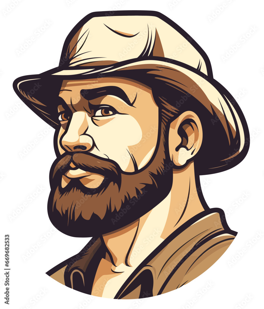 Vektor-Illustration eines coolen Cowboys Vektor-Illustration eines coolen Cowboys