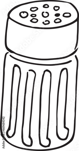 Hand draw of salt shaker. Vector illustration.