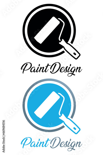 Farbrolle, Malerbetrieb, Renovierarbeiten - Firmenlogo, Logo Design