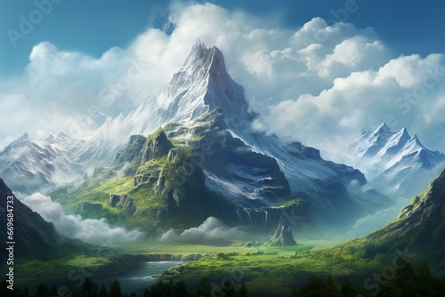 A scenic mountain called Hallasan. Generative AI
