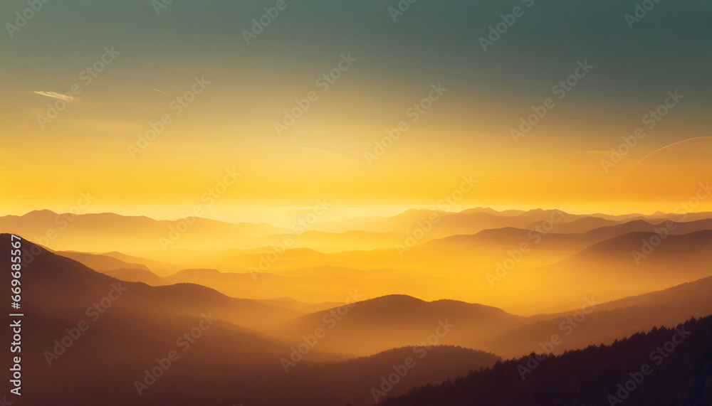 gradient yellow hue sunrise glow landscape atmosphere phone wallpaper background ai generated