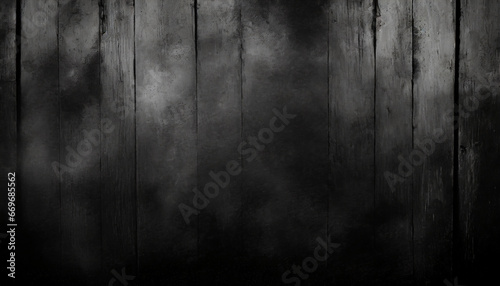 grunge texture on black background old vintage wall with painted black boards and grainy