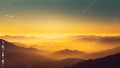 gradient yellow hue sunrise glow landscape atmosphere phone wallpaper background ai generated © Mary