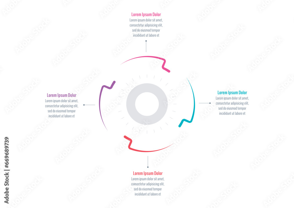 Fototapeta premium circular infographic template. business, annual plan, magazine, magazine information template. four options infographic template
