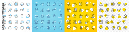 Vector icons set of Wholesale goods, Home charging and 5g cloud line icons pack for web with Consult, No internet, Loan percent outline icon. Light bulb, Squad, Drag drop pictogram. Vector
