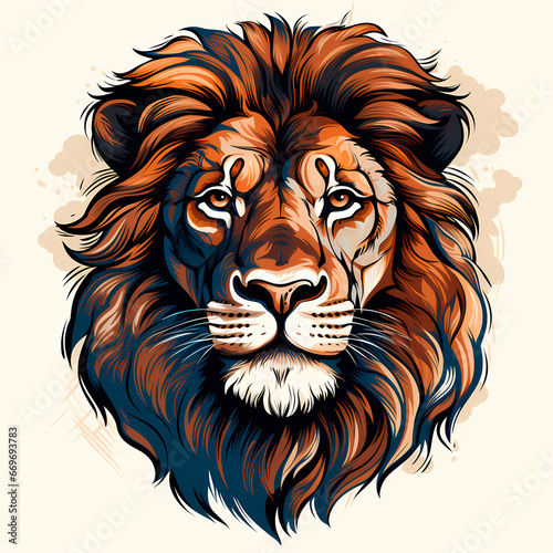illustration of big feline animal  imposing lion