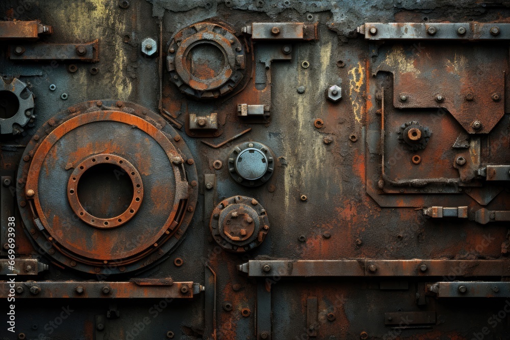 Rusty industrial background with old rusty metal, industrial background for design. Generative Ai Rusty industrial background with old rusty metal, industrial background for design. Generative Ai
