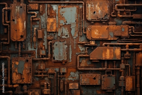 Rusty metal background. Rusty metal texture. Generative Ai