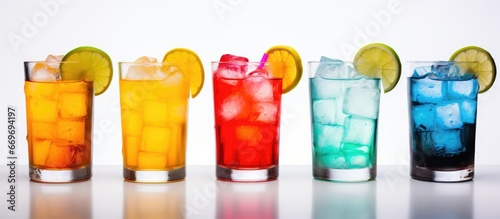 Cocktail glass on plain white background