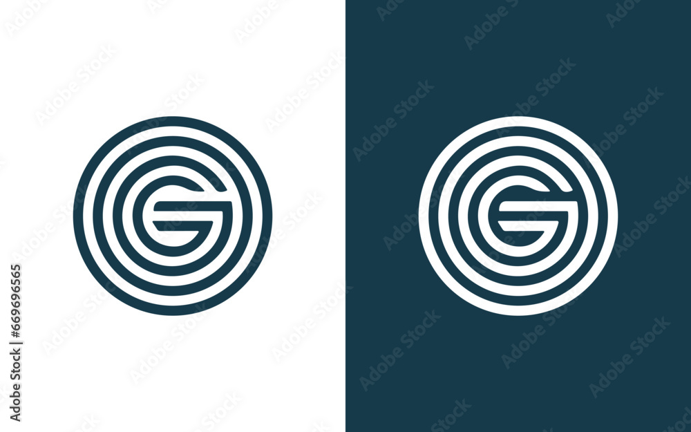 go letter logo design icon - obrazy, fototapety, plakaty 