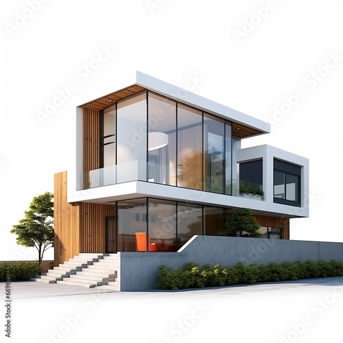 3d Modern Home Isolated On White Background