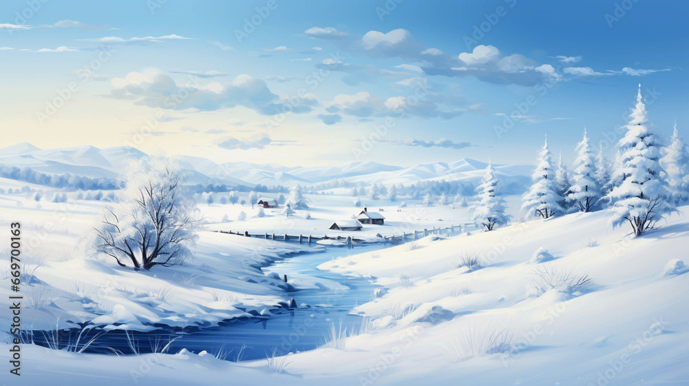 Beautiful winter illustration for background Beautiful winter illustration for background