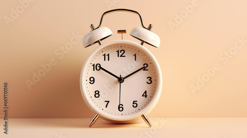 Vintage clock on a beige background