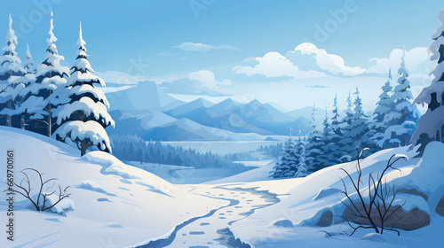 Beautiful winter illustration for background © Danielle