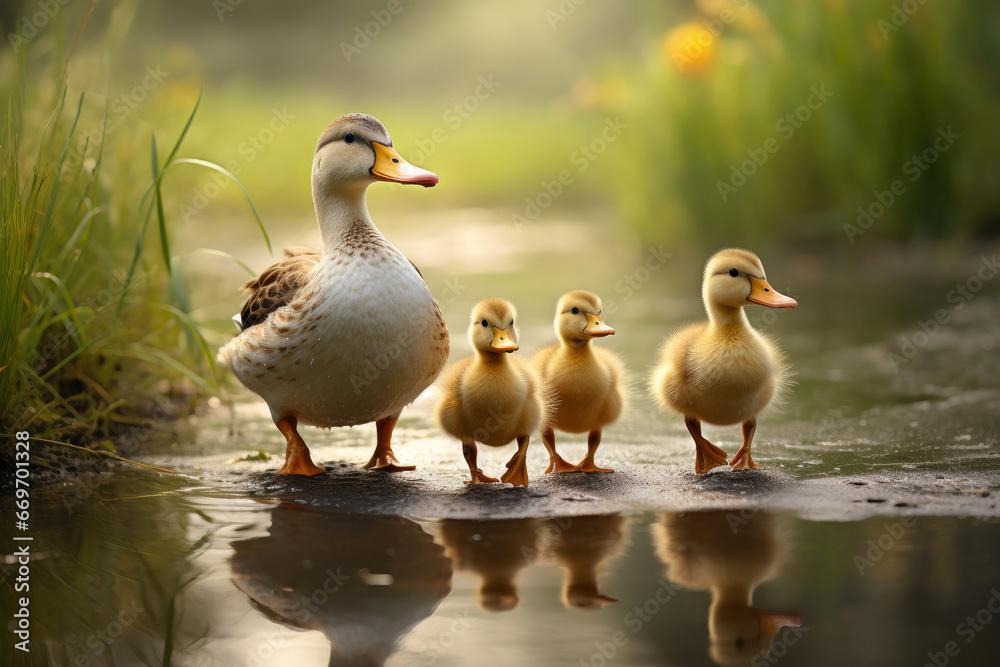 Quacking Clan: Ducks on a Pond Journey