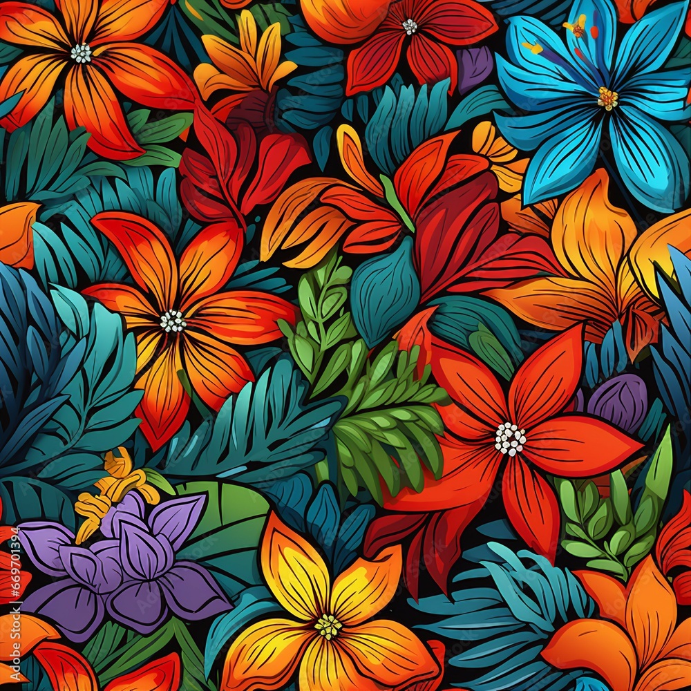 Floral Mosaic Paradise Pattern Floral Mosaic Paradise Pattern
