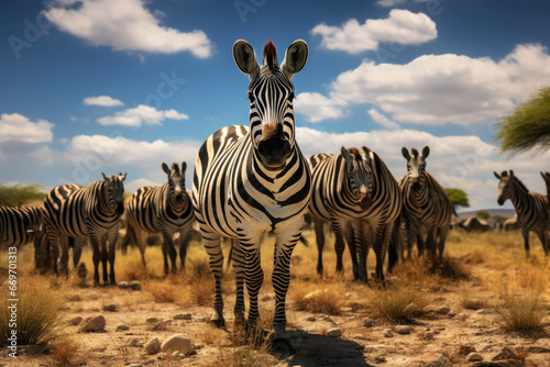 African Safari Beauty  Zebras in Sunlight