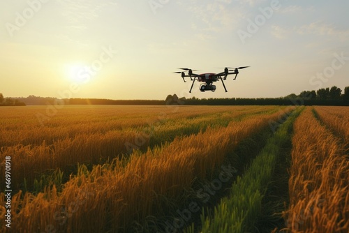 agricultural drone improving farming accuracy and crop observation. Generative AI