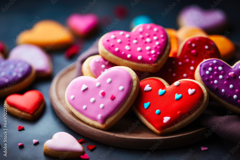 Sweetheart Cookies with Vibrant Icing