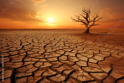 Earth's Cry for Help: Desertification Unveiled © AIproduction