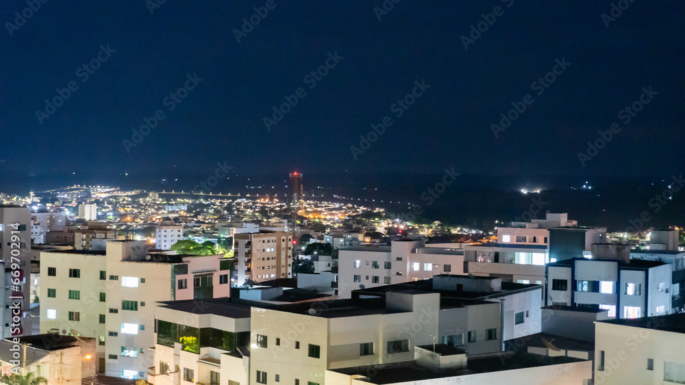 night view lights city