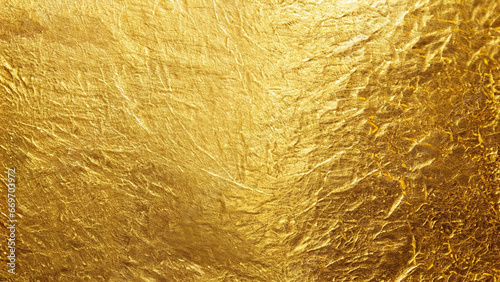 Shiny yello gold foil abstract background. Luxury theme. AI generated image