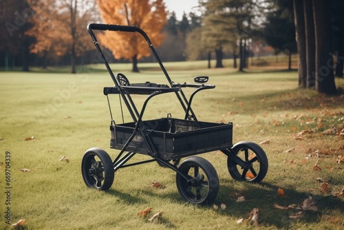 a push cart for golf clubs. Generative AI