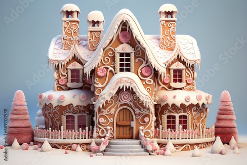 Gingerbread house for Christmas holiday. © Jminka