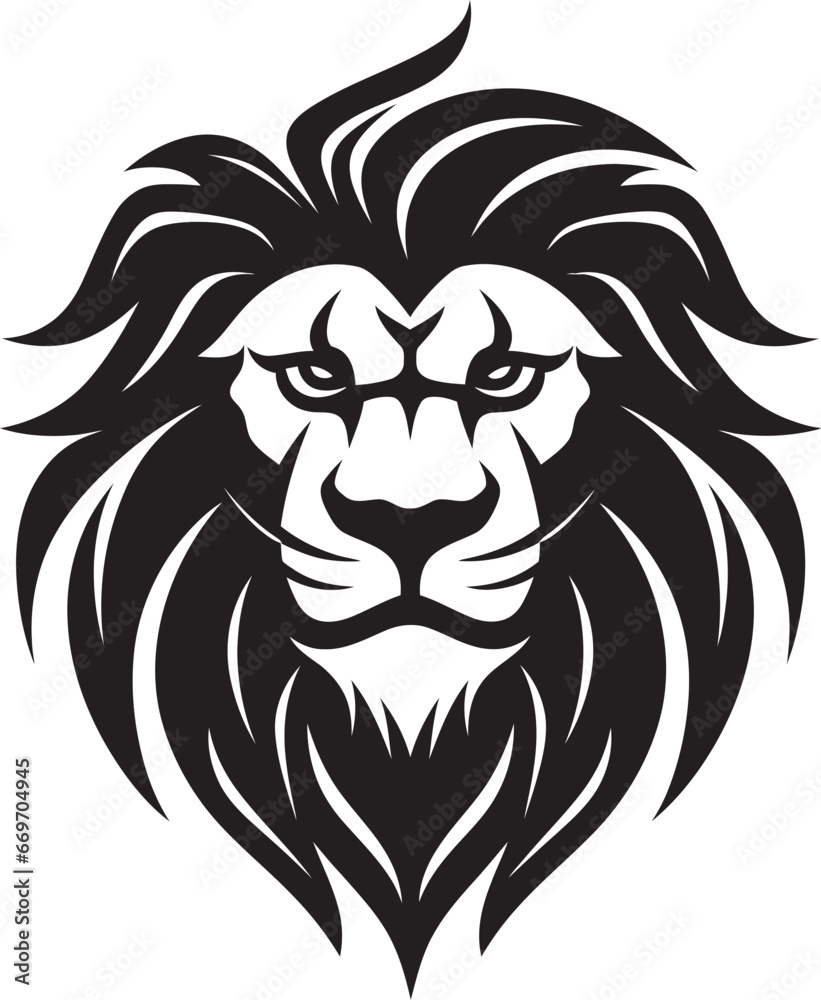 Lions Mane Magic Digital Vector Illustration Ferocious Roar in Pixels Lion Vector Art
