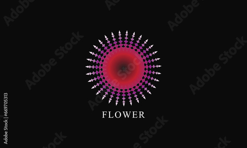 Fototapeta Naklejka Na Ścianę i Meble -  Gradient flower logo design with black background vector
