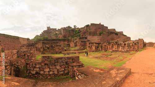 Photo Panoramic image of ruins of Golconda ford, Hyderabad, India
