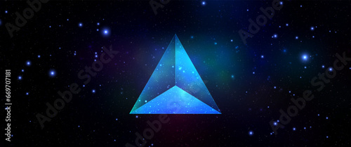 Galaxy nebula background vector illustration with triangle