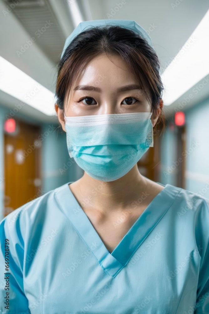 Nurse(s) standing in hospital hallway Nurse(s) standing in hospital hallway