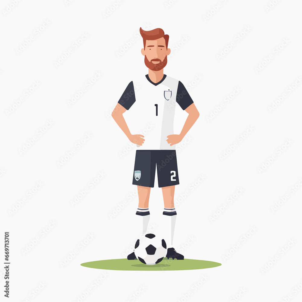 soccer player with ball isolated white background vector design