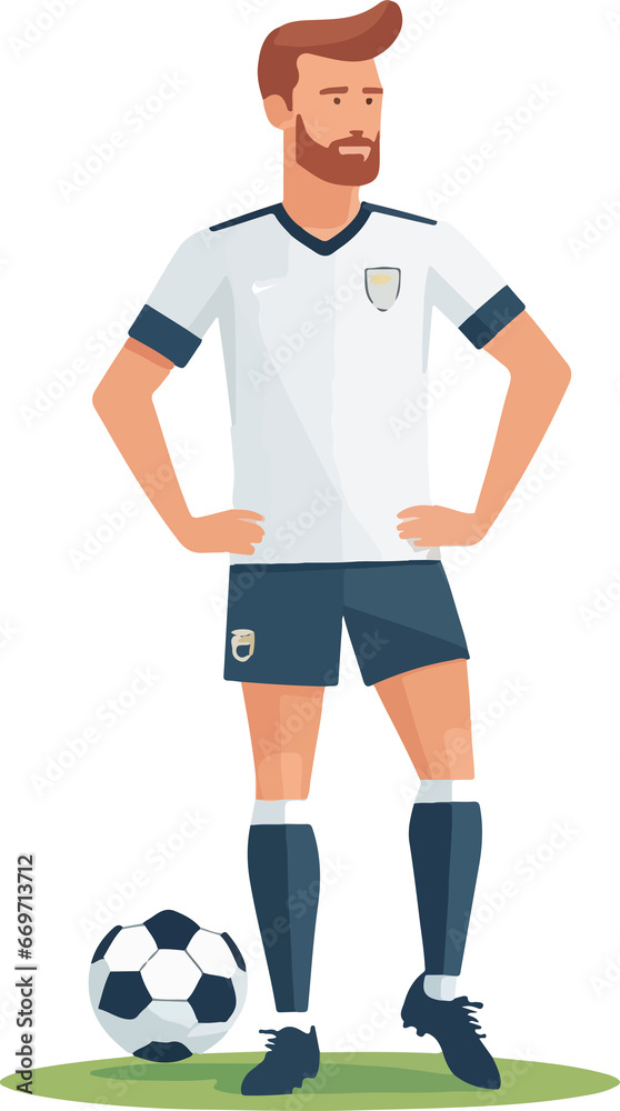 soccer player with ball isolated white background vector design