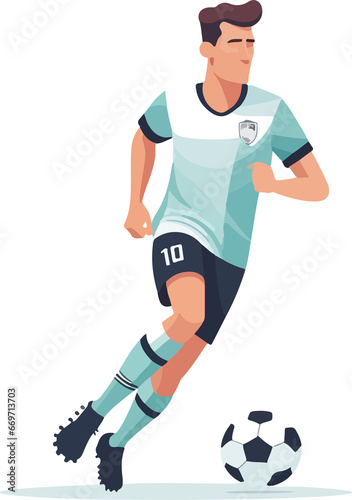 soccer player kicking ball isolated white background vector design