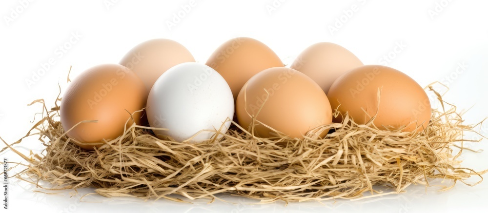Rice straw stacked with eggs Rice straw stacked with eggs