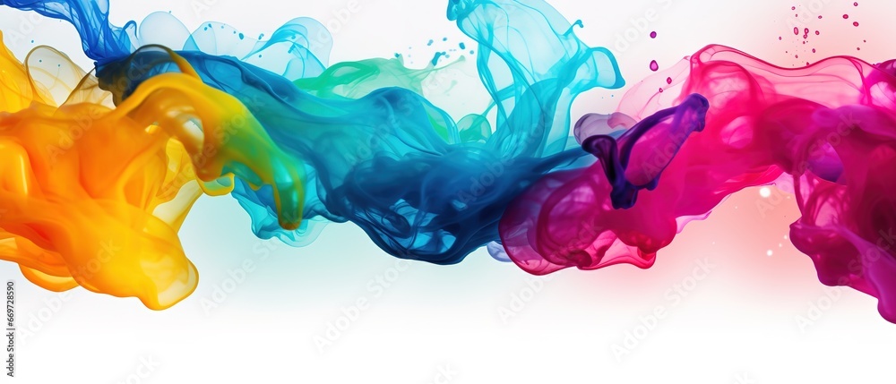 colorful watercolor mixed liquid splashing in water banner background