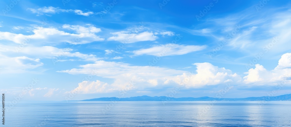 Clouds and sea under a blue sky