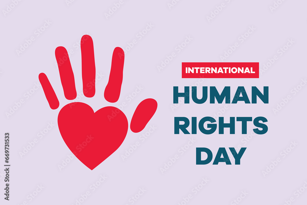 Fototapeta premium December 10, World Human Rights Day concept. Colored flat vector illustration isolated.