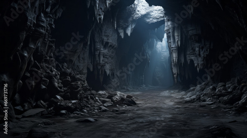 An eerie, dark cave © Textures & Patterns