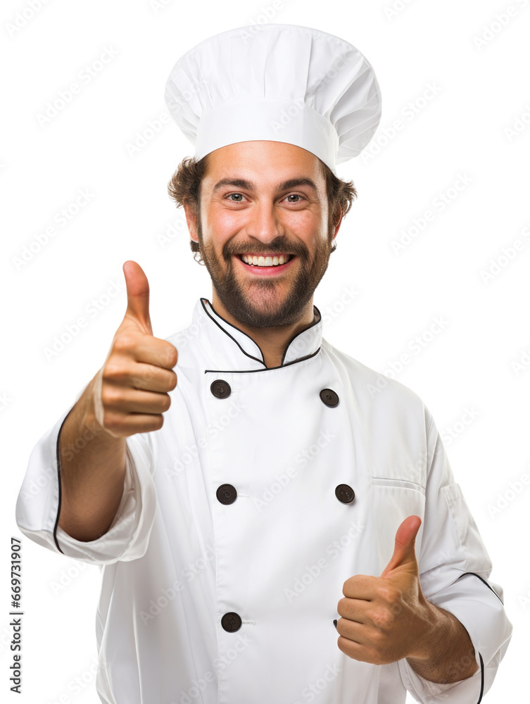 Chef giving thumbs up in transparent background