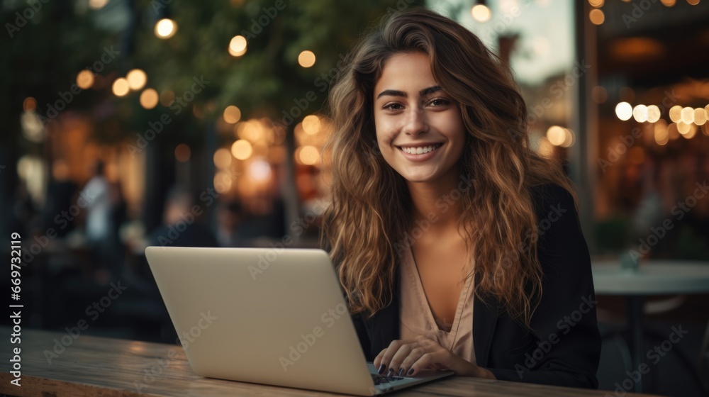 A businesswoman stays connecting with her teamwork at office by her smartphone. A businesswoman stays connecting with her teamwork at office by her smartphone.