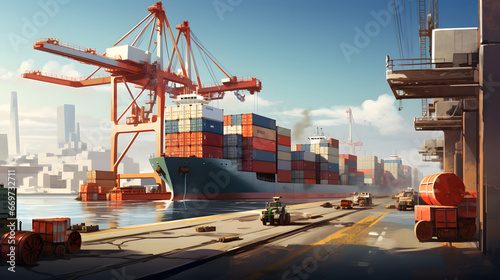 container cargo freight ship in port