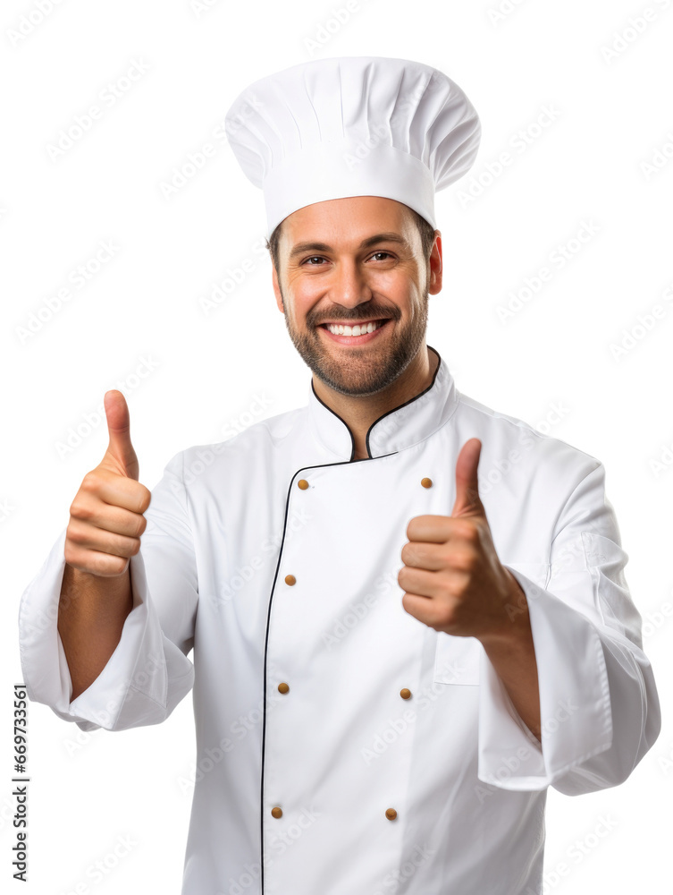 Chef giving thumbs up in transparent background