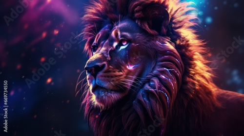 Lion with Bokeh Effect © Left