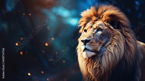 Lion with Bokeh Effect © Left
