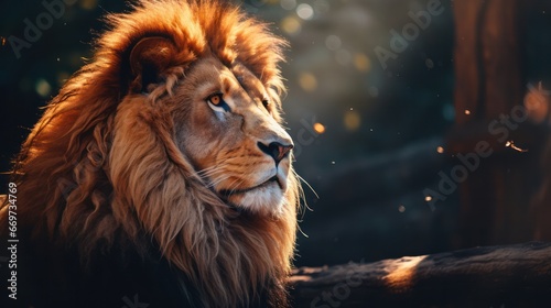 Lion with Bokeh Effect